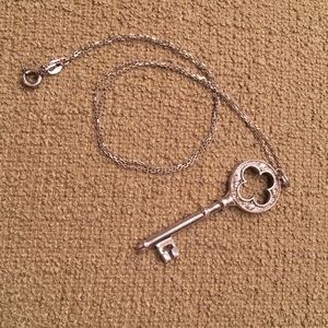 Silver key necklace
